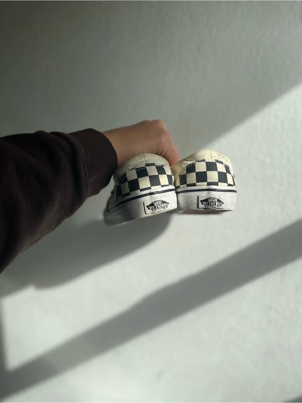 Vans Checkered Slip-On Canvas Sneakers - Black & White